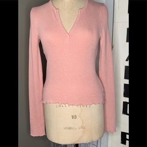 NWT Double Zero Rose Pink Rib Knit Top